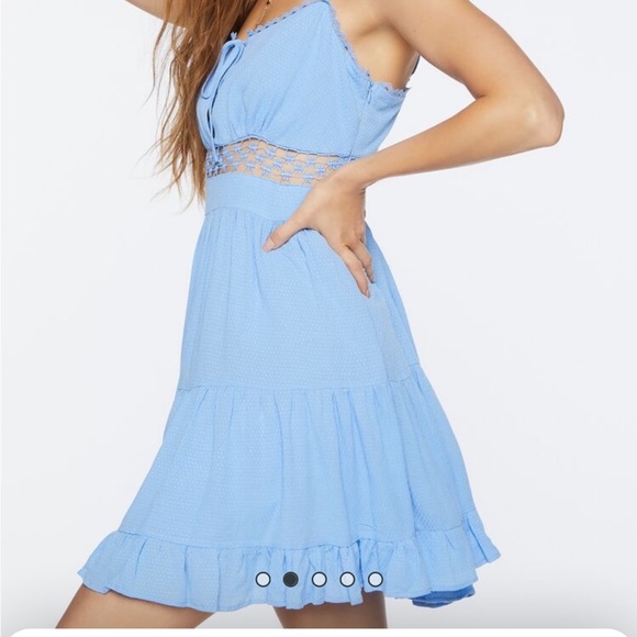 Forever 21 little dress.Super cute. Lace trimmed Mini dress. - Picture 6 of 7